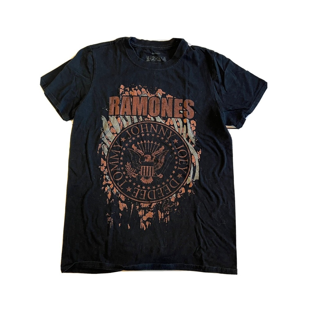 WOMENS RAMONES 1-2-3-4 TSHRT Size Medium BLACK "HEY HO LETS GO" BR